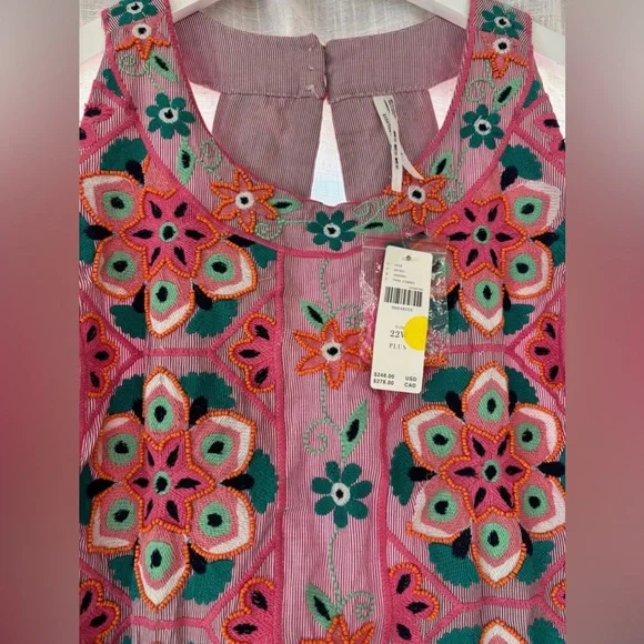 NWT Anthropologie Embroidered Mini Dress - Picture 1 of 6